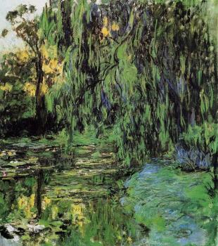 Claude Oscar Monet : Weeping Willow and Water-Lily Pond II
